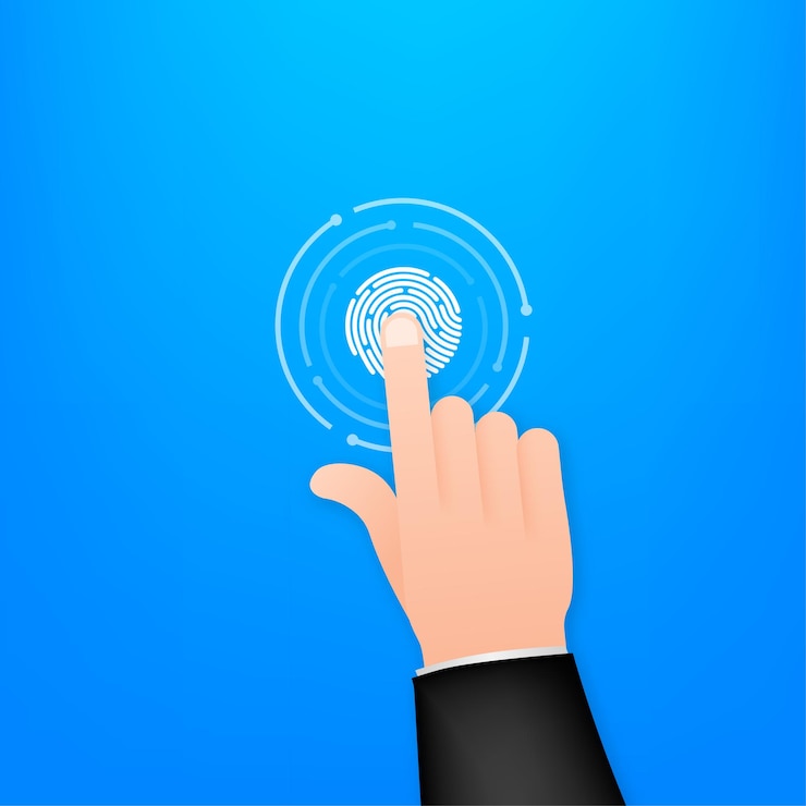 Vector haga clic en la mano en estilo plano. empuje la pantalla táctil. icono de cursor de mano. haga clic en el icono de dedo. ilustración vectorial de stock