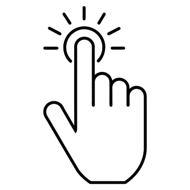Haga clic con la mano en el icono de fondo blanco sólido 4