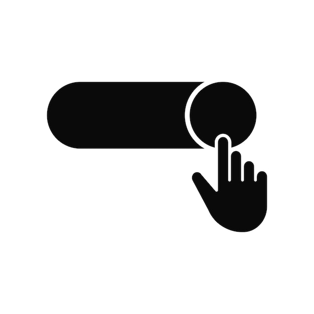 Haga clic con la mano y toque el icono de habilitación en fondo blanco