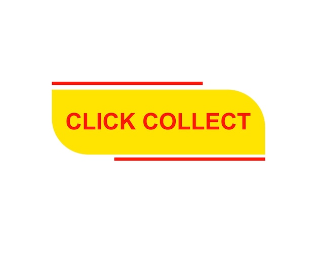Haga clic en recopilar texto de plantilla de etiqueta de botón de ilustración vectorial web con icono de colores