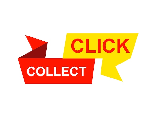 Haga clic en recopilar texto de plantilla de etiqueta de botón de ilustración vectorial web con icono de colores