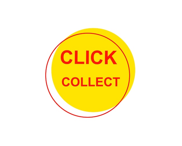 Haga clic en recopilar texto de plantilla de etiqueta de botón de ilustración vectorial web con icono de colores