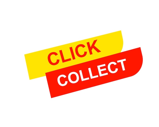 Haga clic en recopilar texto de plantilla de etiqueta de botón de ilustración vectorial web con icono de colores