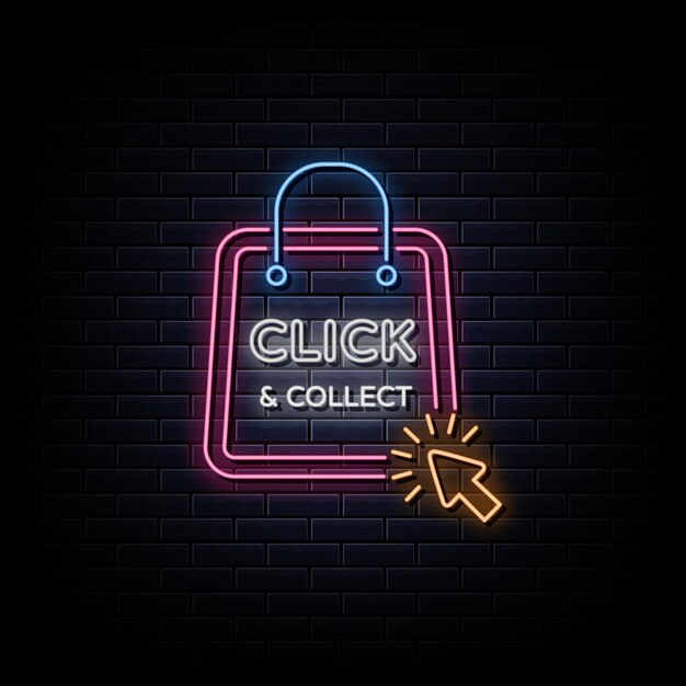 Haga clic y recopile el estilo de letrero de neón