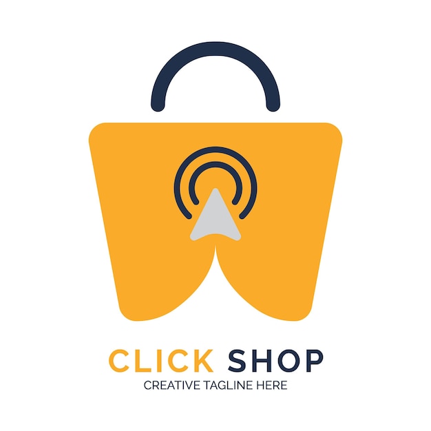 Haga clic en tienda logo vector