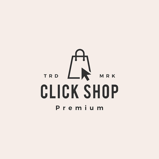 Haga clic en tienda logo vintage hipster