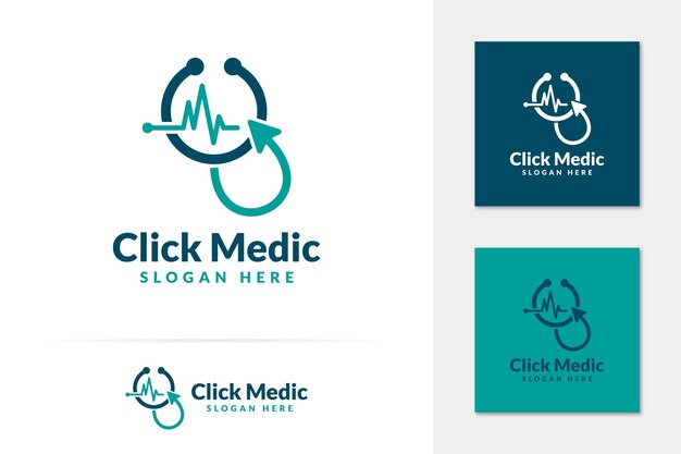 Haga clic en el vector del logotipo médico