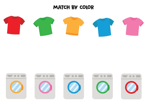 Haga coincidir las camisetas y las lavadoras por color.