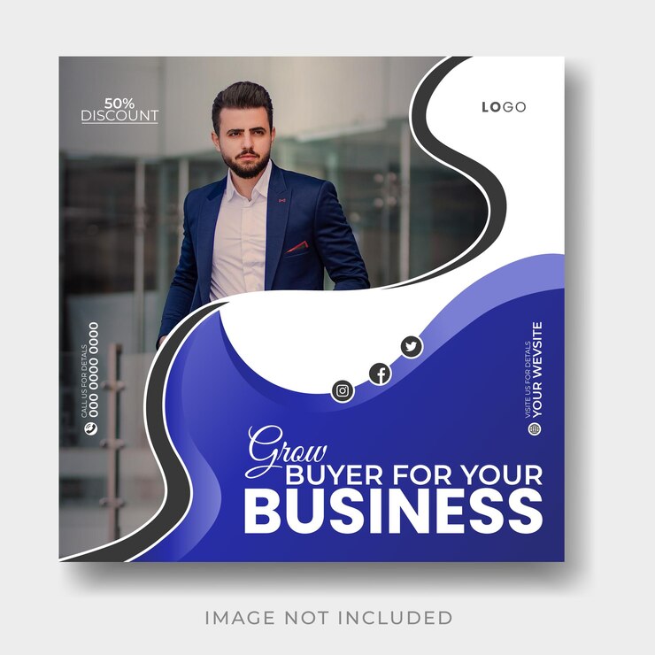 Haga crecer el banner web de su empresa y la plantilla de publicación en redes sociales Diseño creativo
