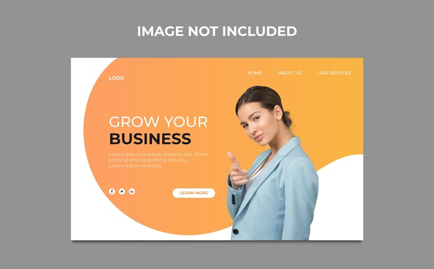 Vector haga crecer la página de destino de su negocio y el diseño de la plantilla del sitio web