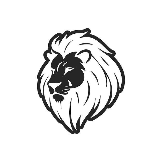 Haga una declaración audaz con nuestro llamativo logotipo de león limpio y minimalista en blanco y negro.