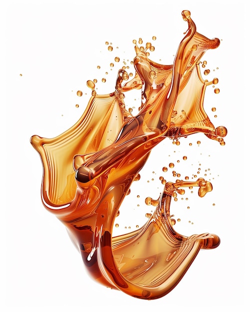 Vector haga una imagen alargada llamativa con refrescos o té marrones líquidos en cascada