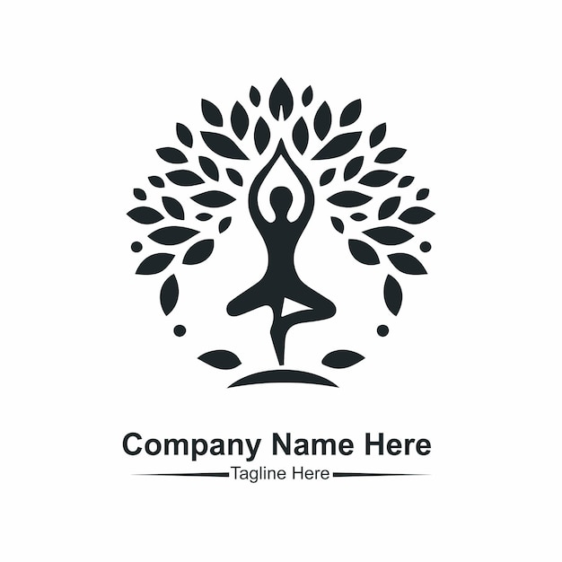 Haga el logotipo del árbol de yoga aquí