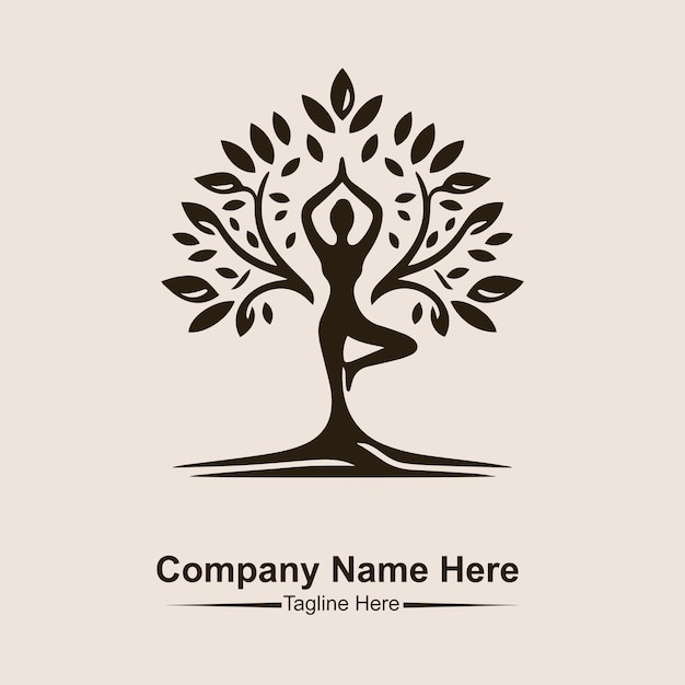 Haga el logotipo del árbol de yoga aquí