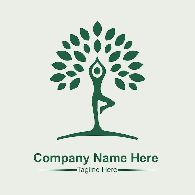 Haga el logotipo del árbol de yoga aquí