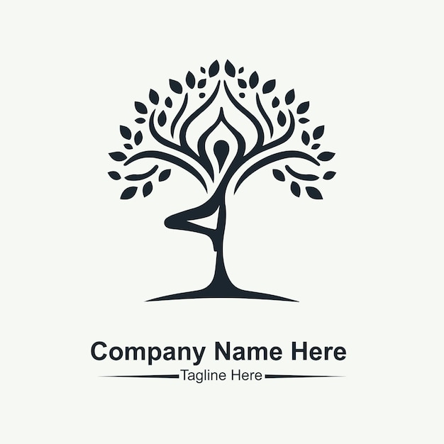 Haga el logotipo del árbol de yoga aquí