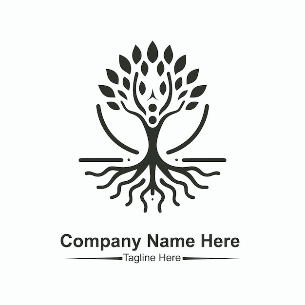 Haga el logotipo del árbol de yoga aquí