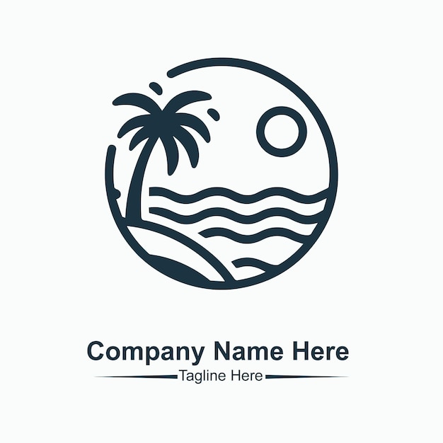 Haga el logotipo de la playa aquí