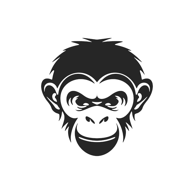 Haga que su marca se destaque con este elegante vector de logotipo de mono en blanco y negro