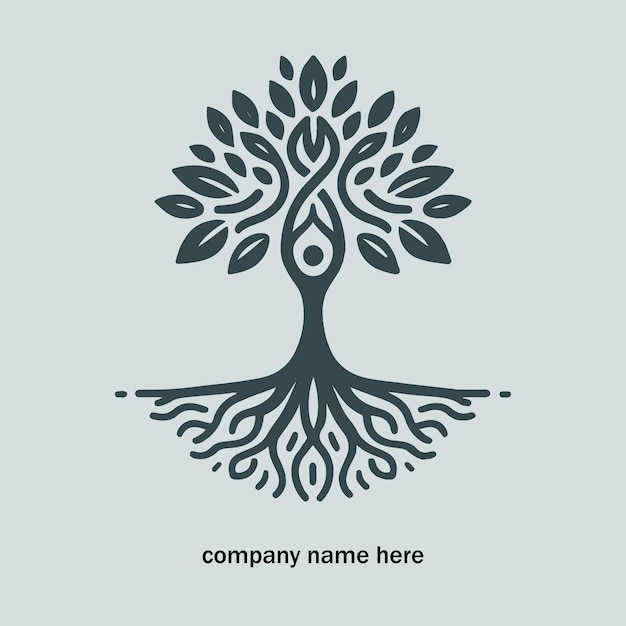 Haga el vector del logotipo del árbol de yoga aquí