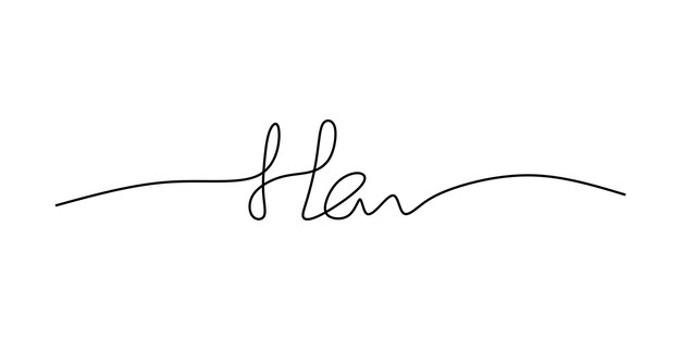 Hai saludo palabra línea continua línea editable arte