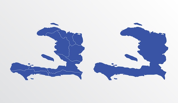 Haití mapa vector ilustración color azul sobre fondo blanco