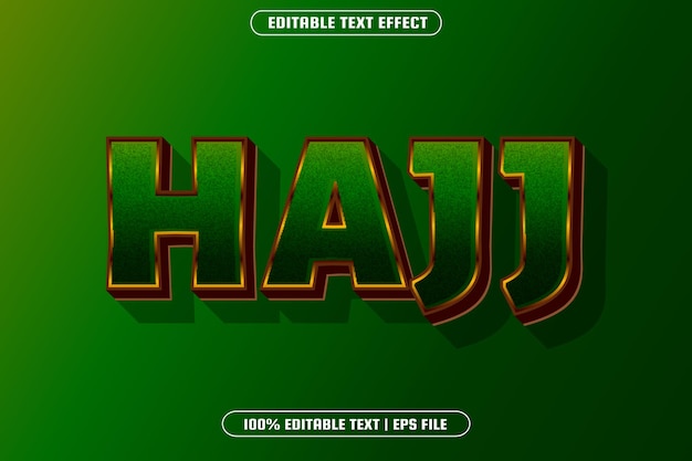 Hajj efecto de texto editable estilo moderno