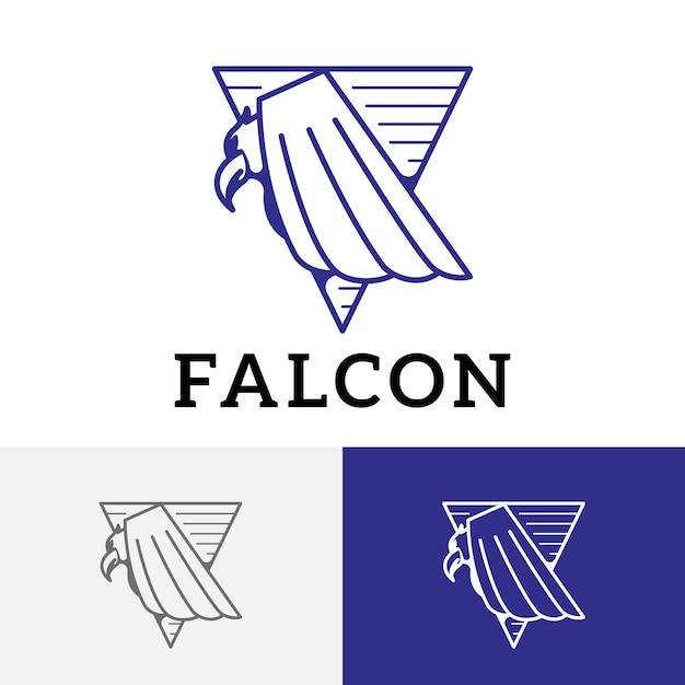 Halcón águila halcón depredador pájaro triángulo símbolo logotipo