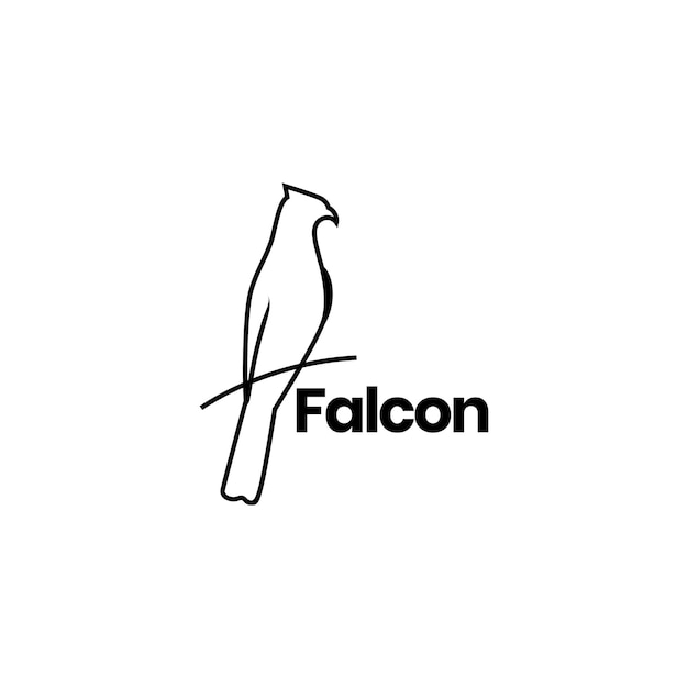 Vector halcón con diseño de logotipo de rama.