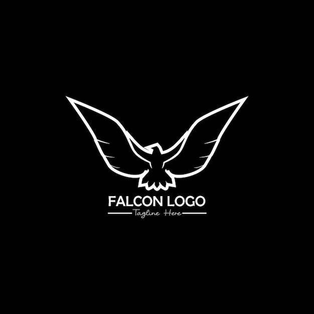 Halcón logo vector fondo negro