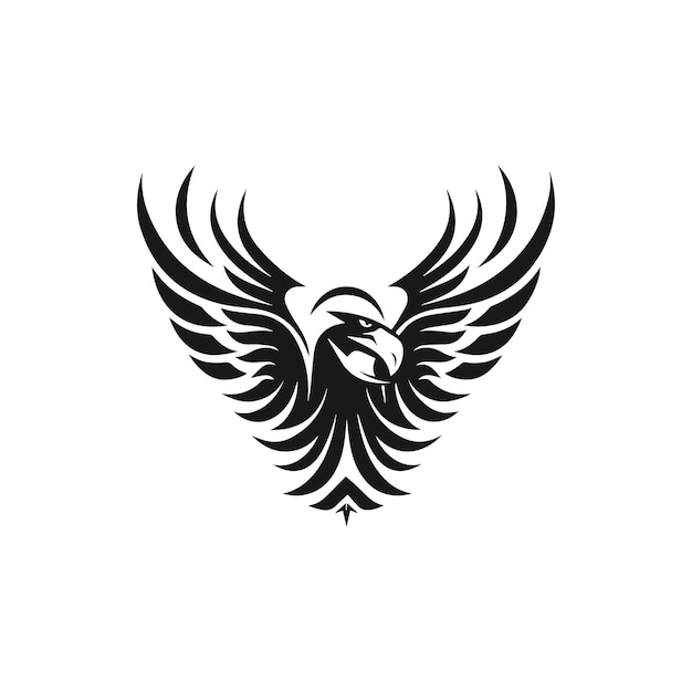 Halcón volando con las alas abiertas logotipo de pájaro minimalista águila halcón símbolo volador diseño de logotipo de moda