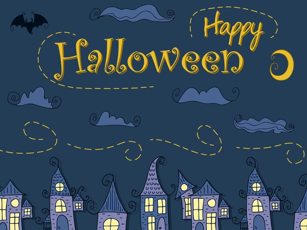 Halloween - 31 de octubre. ilustración de doodle dibujado a mano. una fiesta tradicional, la víspera de todos los santos, la víspera de todos los santos. truco o trato. ¡feliz halloween 2022!