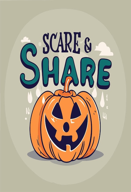 Halloween asusta y comparte imágenes prediseñadas Diseño vectorial 2D