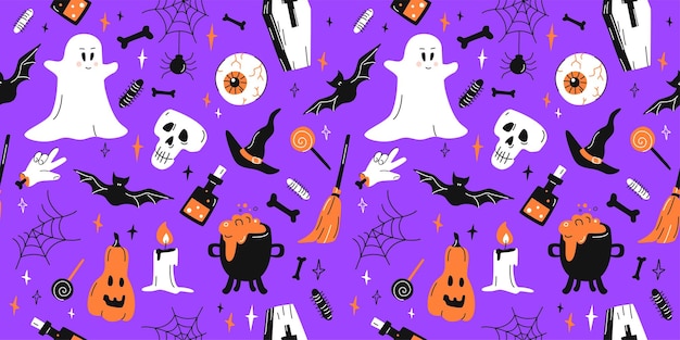 Halloween calabaza zombi mano red murciélago ataúd escoba cráneo fantasma caramelo poción de bruja espeluznante