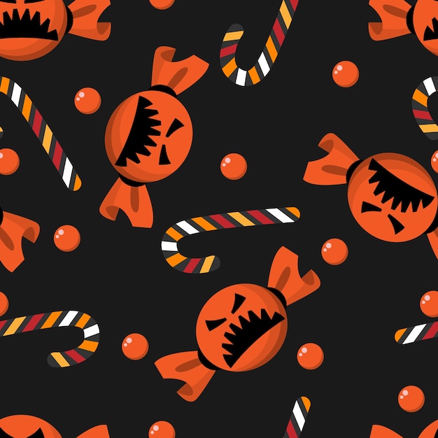 Halloween candy seamless pattern.