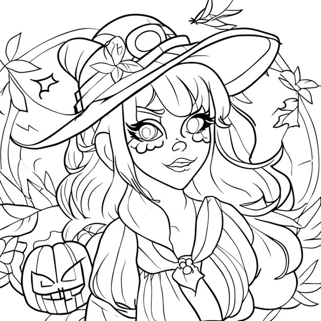 Vector halloween coloring book for teens vector illustration line art