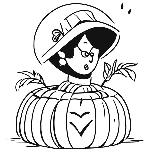 Vector halloween, el día más espeluznante del año, dibujado a mano, caricatura, pegatina, icono, concepto, aislado, ilustración