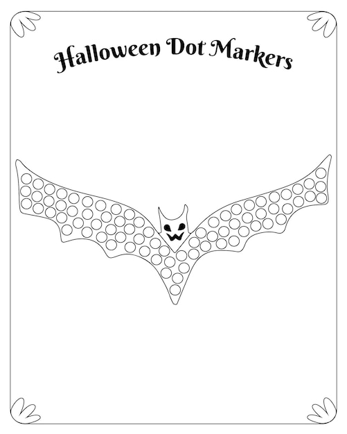 Halloween dot marker coloring pages para niños vector premium