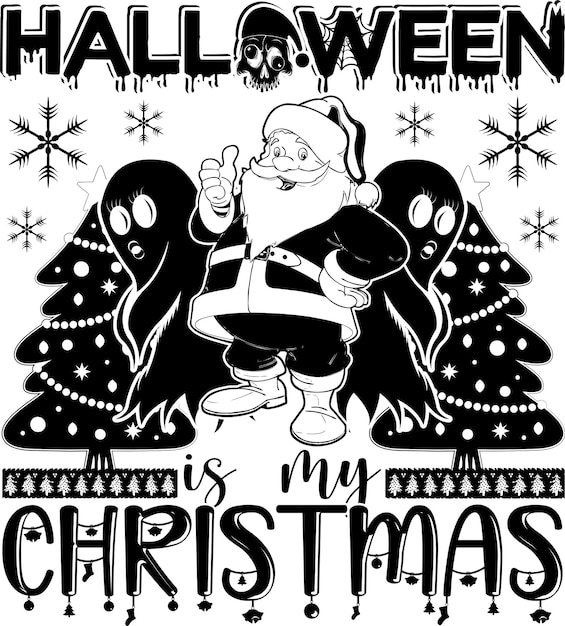 Halloween es mi diseño de camiseta de Navidad