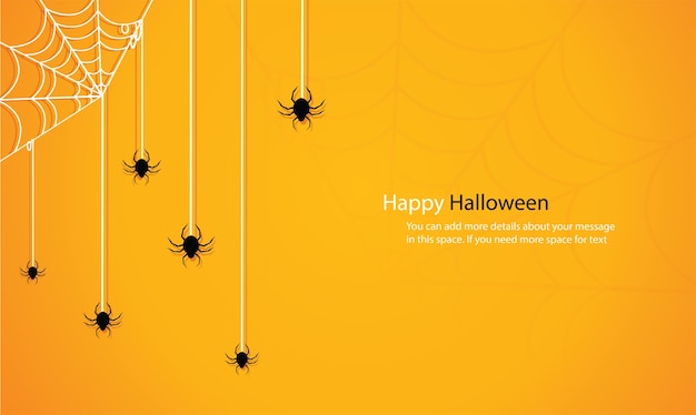 Halloween con fondo amarillo telaraña