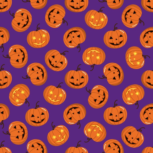 Halloween holidays pumpkin seamless pattern