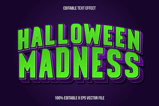 Halloween Madness Efecto de texto editable Estilo de gradiente en relieve 3D
