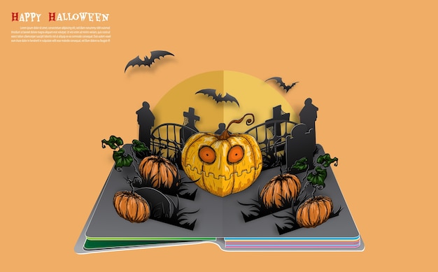 Halloween pop-up libro del vector.