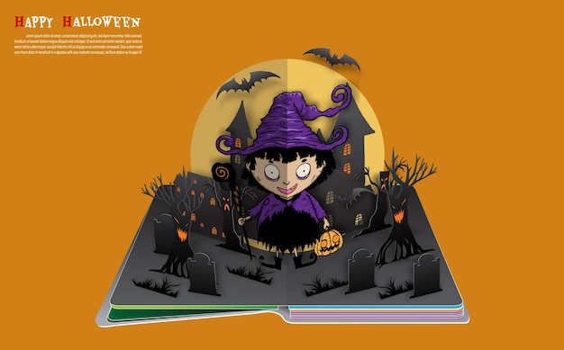 Halloween pop-up libro del vector.
