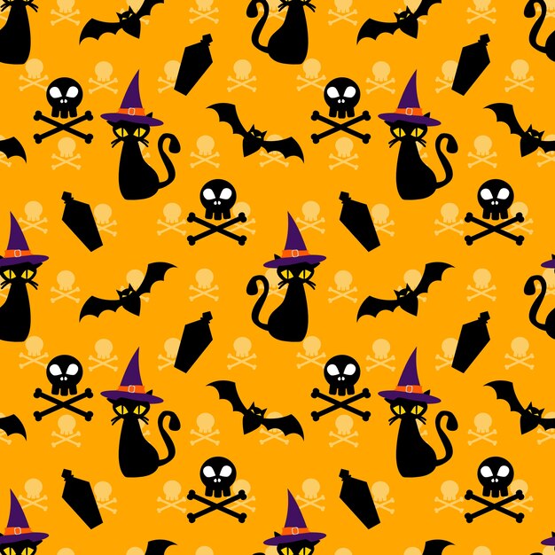 Halloween símbolo de patrones sin fisuras.