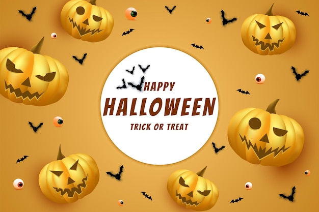 halloween sobre un fondo de círculo blanco