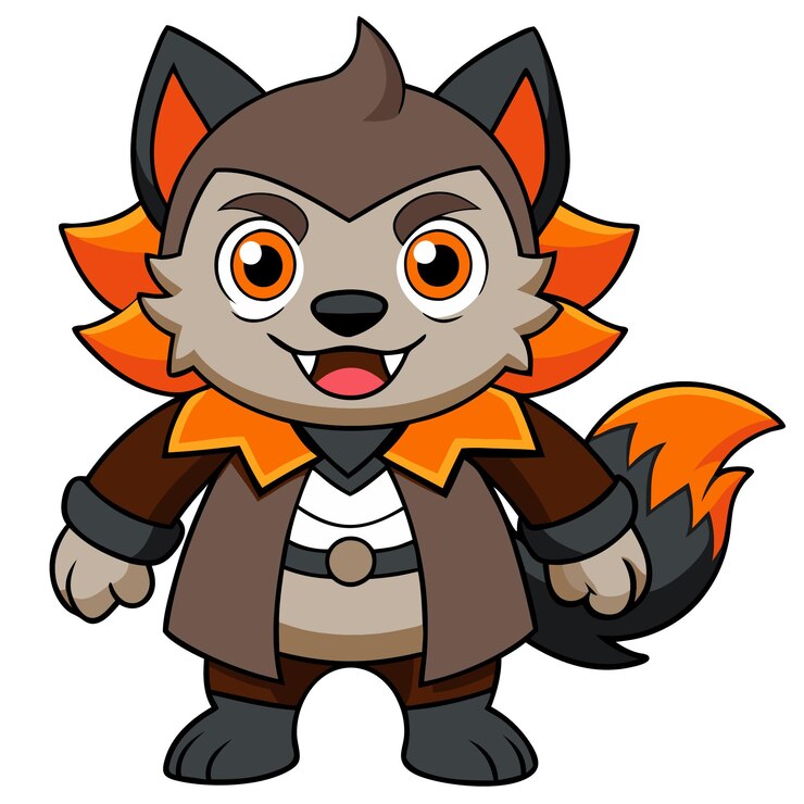 Vector halloween werewolves ilustración de dibujos animados vectoriales para diseño espeluznante arte festivo y diseño de camisetas