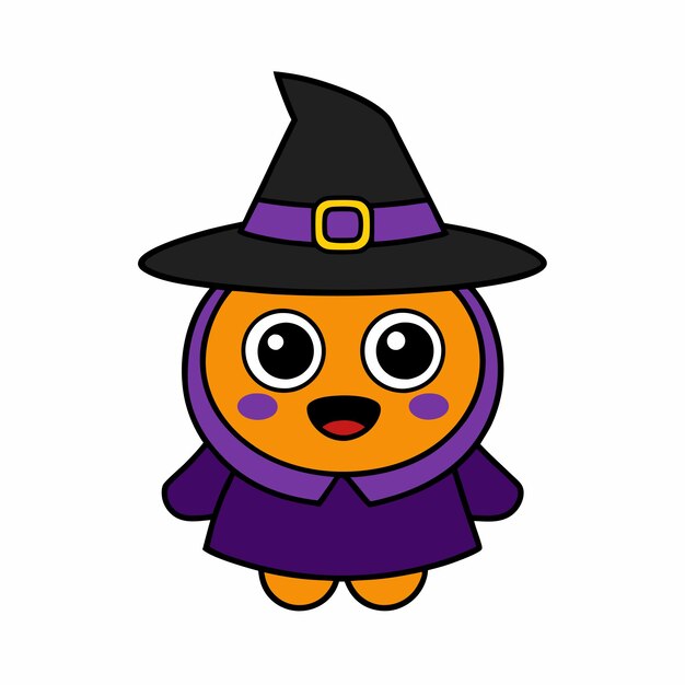Halloween Witch Vector de dibujos animados Elementos de terror espeluznantes Icono del logotipo