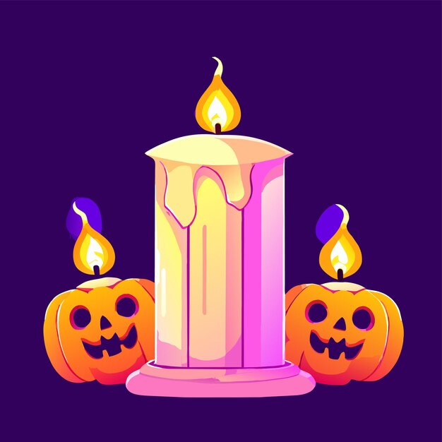 Vector halloween yankee candle party dibujado a mano plano elegante pegatina de dibujos animados concepto de icono aislado