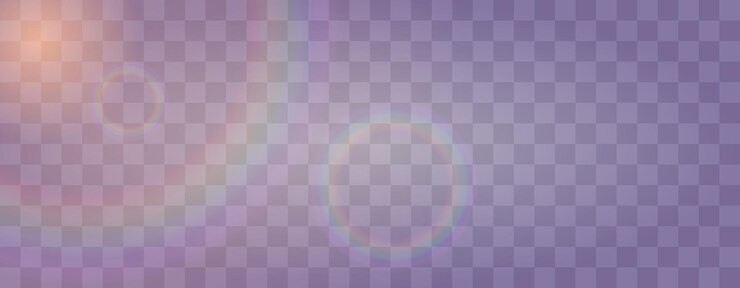 Vector haloes de luz coloridos lentes de arco iris suaves con fondo transparente reflexiones circulares sutiles en colores pastel